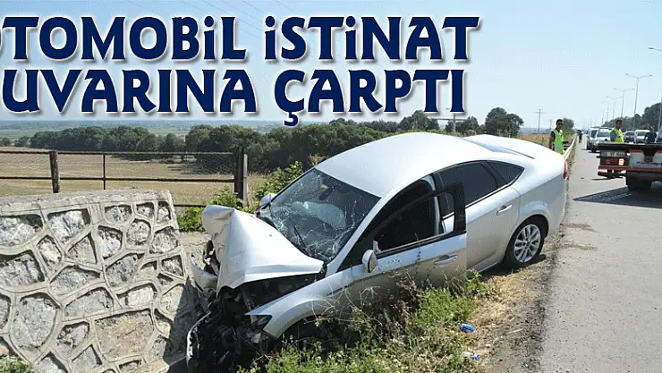 Otomobil istinat duvarına çarptı: 2 yaralı