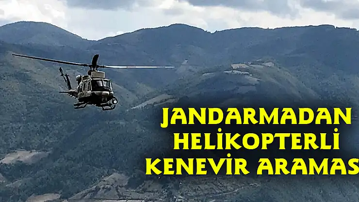 Jandarmadan helikopterli kenevir araması 