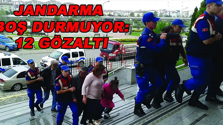 Jandarma boş durmuyor:12 gözaltı