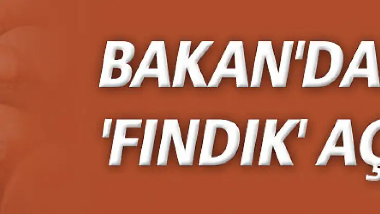 Bakan'dan 'fındık' açıklaması