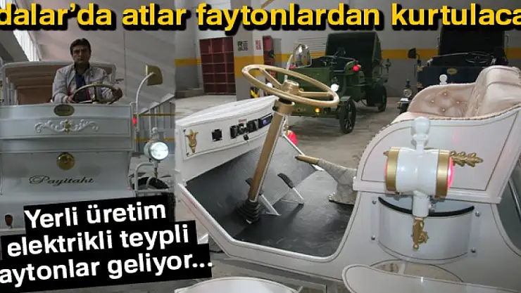 Adalar için teyp özelliği olan elektrikli fayton üretti
