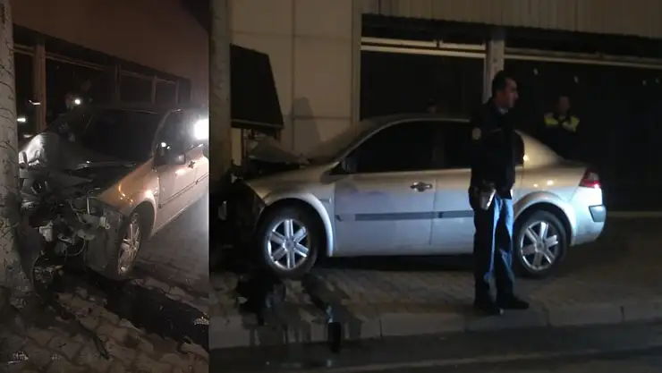 Otomobil elektrik direğine çarptı : 1 yaralı 