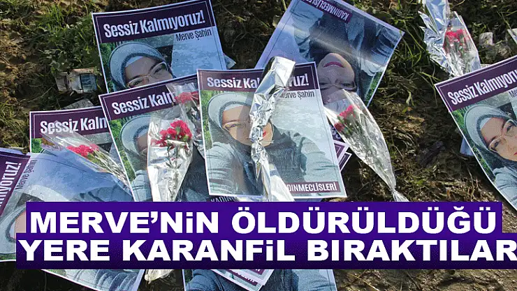 Merve'nin öldürüldüğü yere karanfil bıraktılar