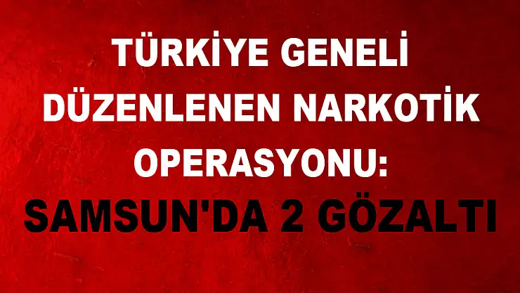Türkiye geneli düzenlenen narkotik operasyonu: Samsun'da 2 gözaltı 