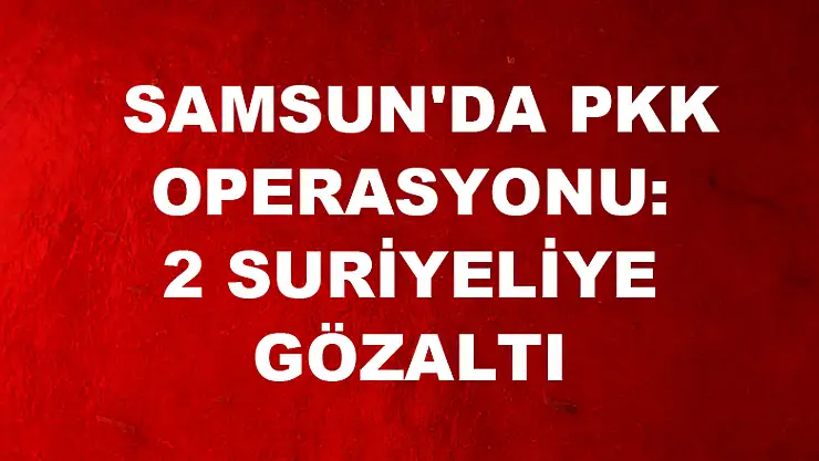  Samsun'da PKK operasyonu: 2 Suriyeliye gözaltı 