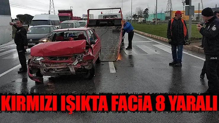 Kırmızı ışıkta facia: 8 yaralı