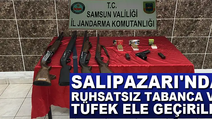 Salıpazarı'nda ruhsatsız tabanca ve tüfek ele geçirildi