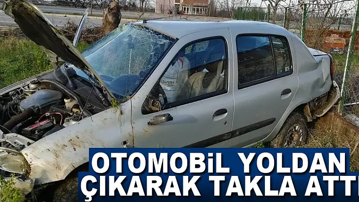 Otomobil yoldan çıkarak takla attı: 3 yaralı