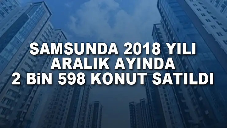 Samsunda 2018 yılı Aralık ayında 2 bin 598 konut satıldı