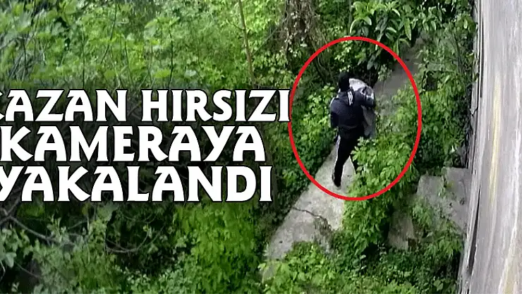 Kazan hırsızı kameraya yakalandı
