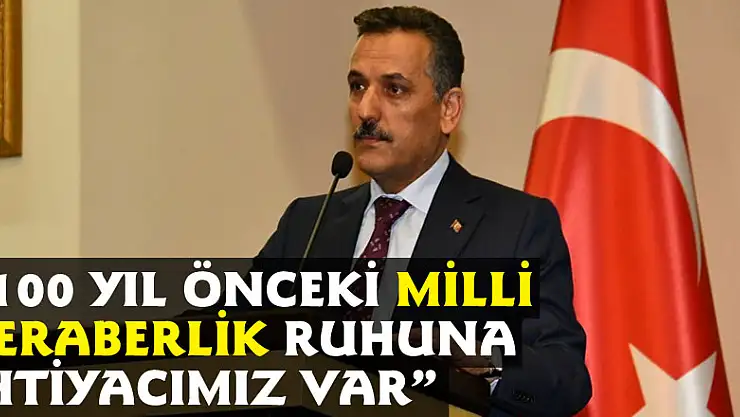 Vali Kaymak: '100 yıl önceki milli beraberlik ruhuna ihtiyacımız var'