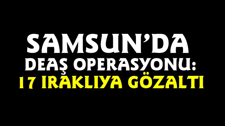 Samsun'da DEAŞ operasyonu: 17 Iraklıya gözaltı