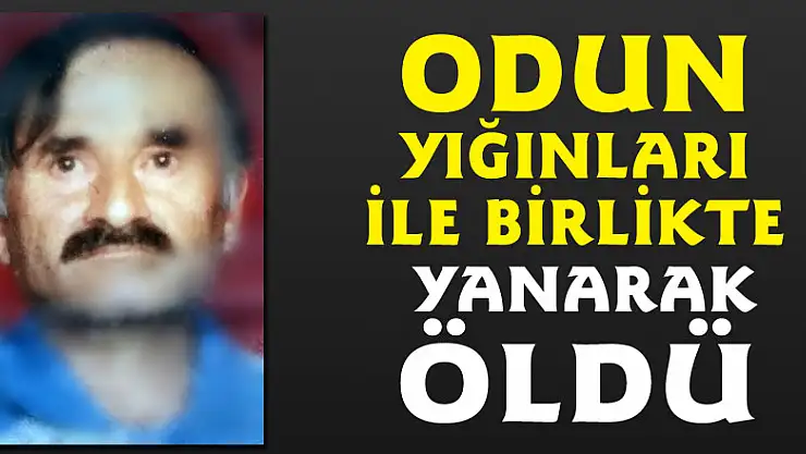 Odun yığınları ile birlikte yanarak öldü