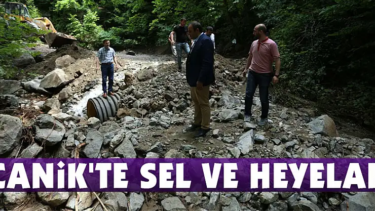 Canik'te sel ve heyelan
