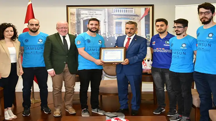  Vali Kaymak'tan 'Samsun Roket Takımı'na teşekkür belgesi 