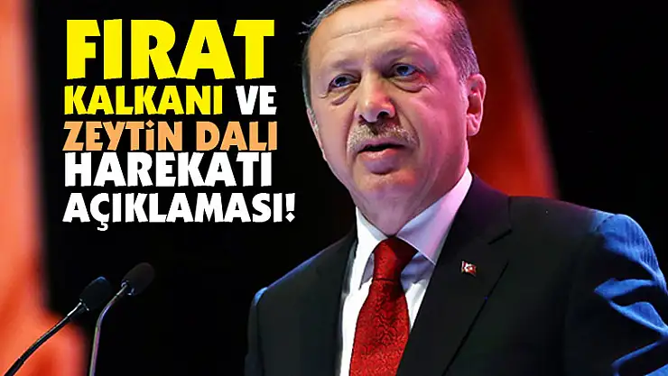 Cumhurbaşkanı Erdoğan'dan Fırat Kalkanı ve Zeytin Dalı harekatı açıklaması!