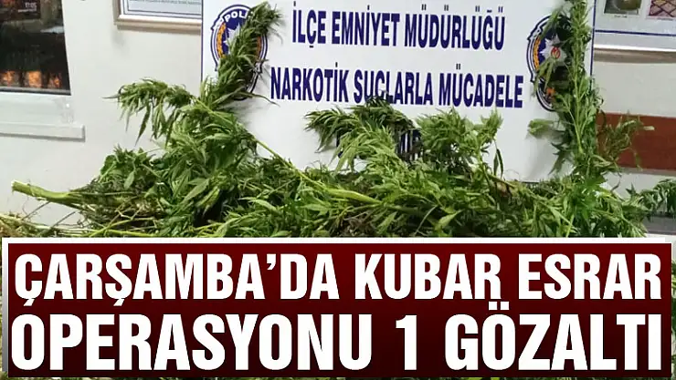 Çarşamba'da Kubar Esrar operasyonu: 1 Gözaltı