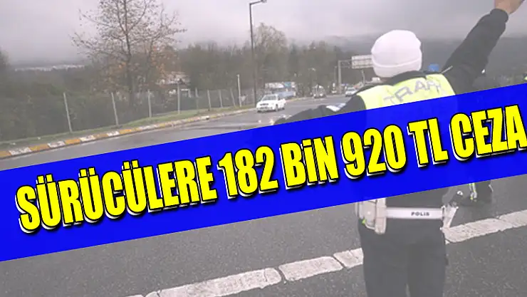 249 araç sürücüsüne 182 bin 920 TL para cezası