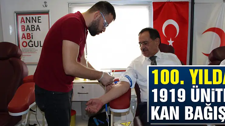 100. yılda 1919 ünite kan bağışı