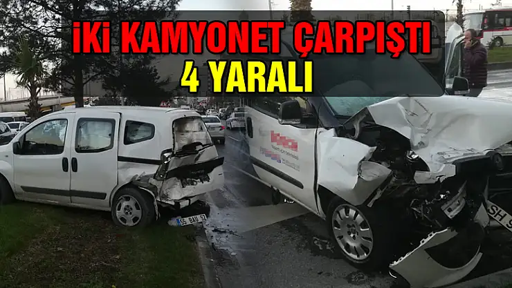 Samsun'da iki kamyonet çarpıştı: 4 yaralı