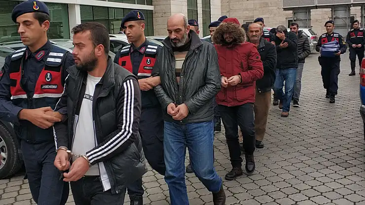 Jandarmanın uyuşturucu operasyondaki 8 şahıs adliyede