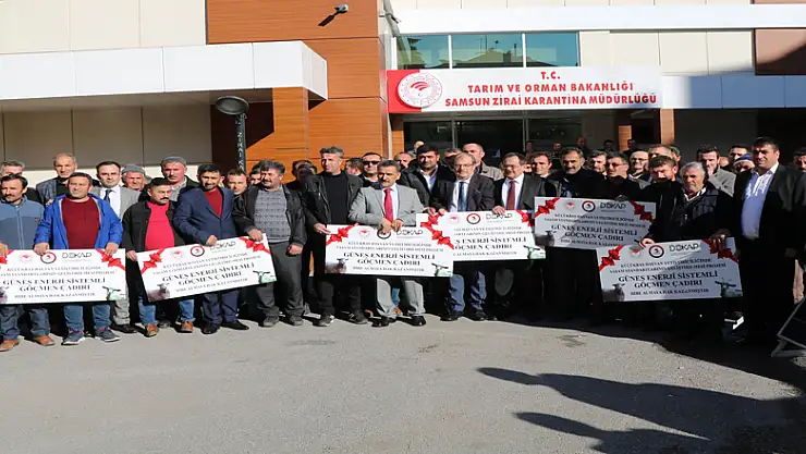 Besicilere 'güneş enerjisinden elektrik üreten çadır' dağıtıldı