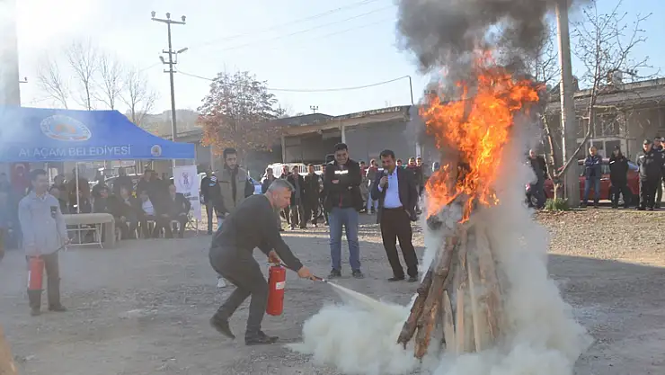 Sanayi esnafına gerçek gibi yangın tatbikatı