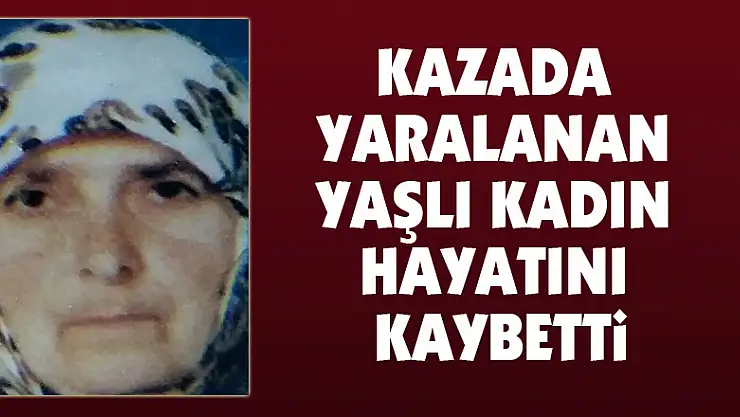 Kazada yaralanan yaşlı kadın hayatını kaybetti