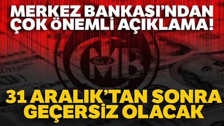 YTL banknotları değiştirmek için son gün 31 Aralık