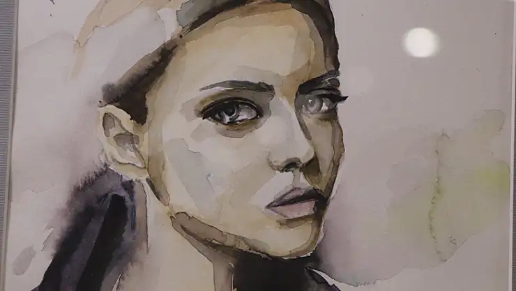 Samsun'da sulu boya portre sergisi