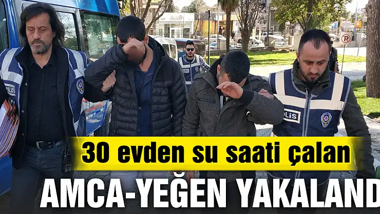 30 evden su saati çalan amca-yeğen yakalandı