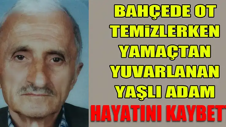 Bahçede ot temizlerken yamaçtan yuvarlanan yaşlı adam hayatını kaybetti