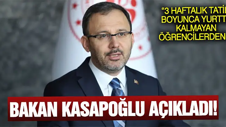 Bakan Kasapoğlu, korona virüs tedbirlerini açıkladı