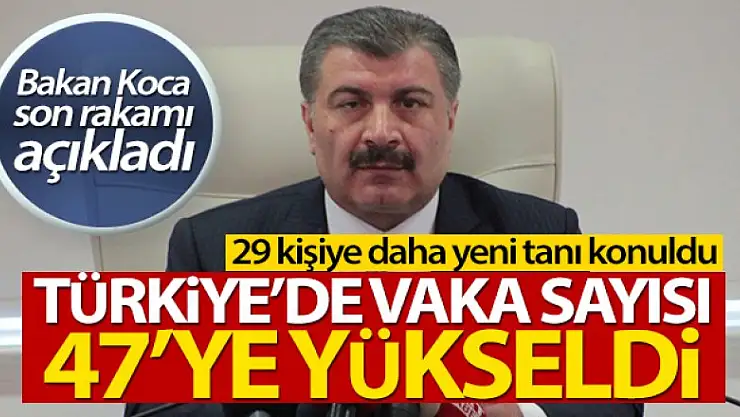 Türkiye'de korona virüsü vaka sayısı 47'ye yükseldi