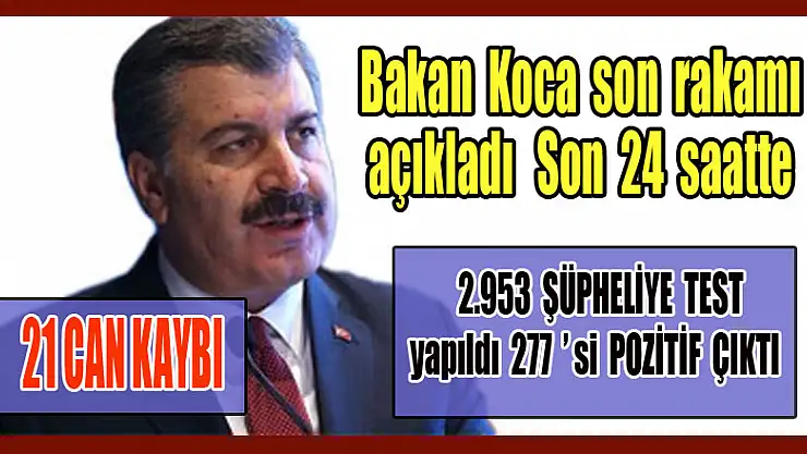 Bakan Koca son rakamı açıkladı!
