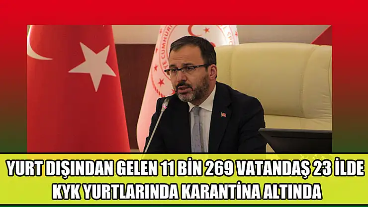 Yurt dışından gelen 11 bin 269 vatandaş 23 ilde KYK yurtlarında karantina altında