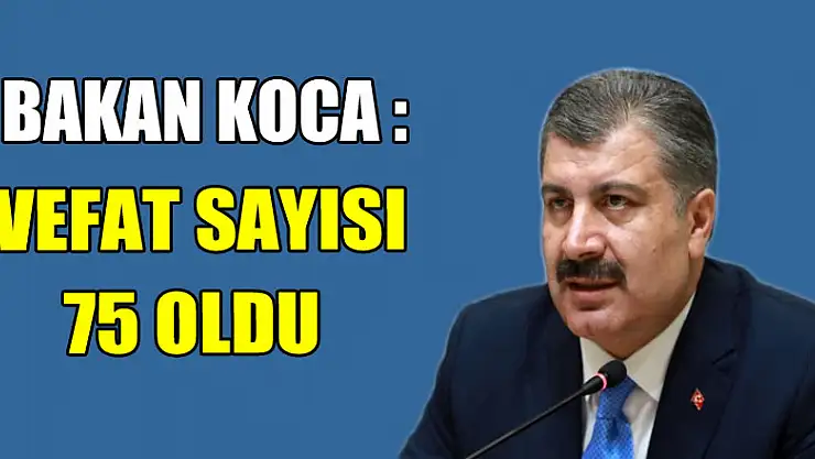 Bakan Koca son rakamı açıkladı! 'Toplam vaka 3629, hayatını kaybedenlerin sayısı 75 oldu'