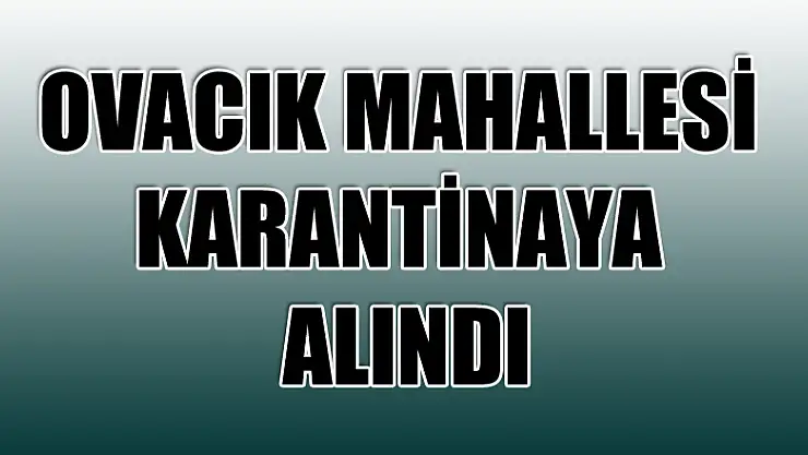 Samsun'da bir kırsal mahalle karantinaya alındı