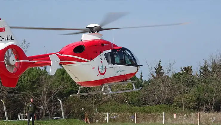 Ambulans helikopter anne karnından alınan 6 aylık bebek için havalandı