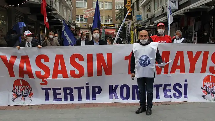 Samsun'da sosyal mesafeli 1 Mayıs eylemi 