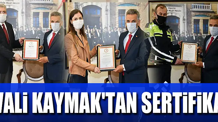 Vali Kaymak'tan immün plazma bağışçılarına sertifika
