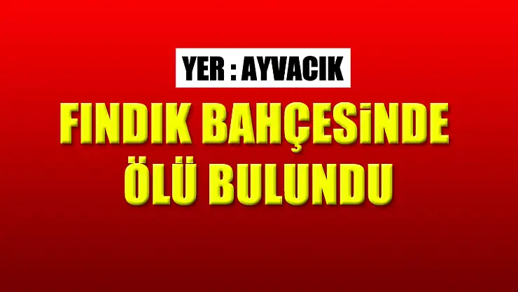Fındık bahçesinde ölü bulundu