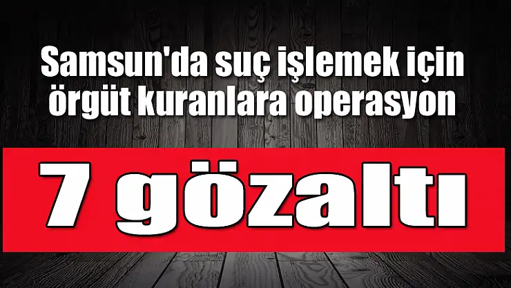 Samsun'da suç işlemek için örgüt kuranlara operasyon: 7 gözaltı