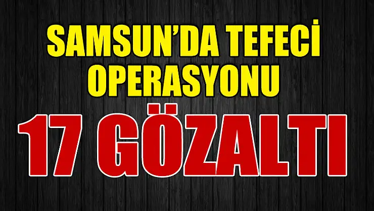 Samsun'da tefeci operasyonu: 17 gözaltı