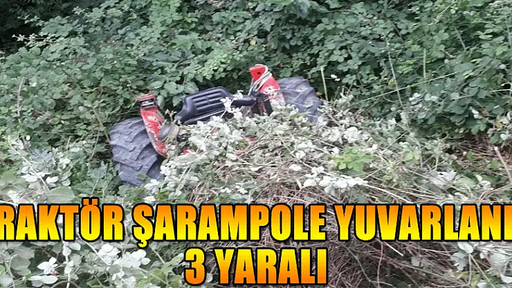 Samsun'da traktör şarampole yuvarlandı: 3 yaralı