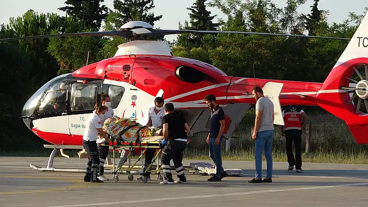 Böbrek hastası kadın ambulans helikopterle hastaneye sevk edildi