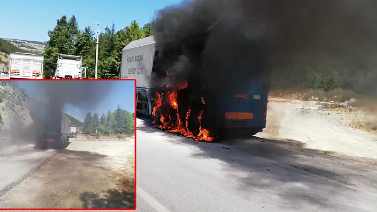 Samsun'da tır yangını