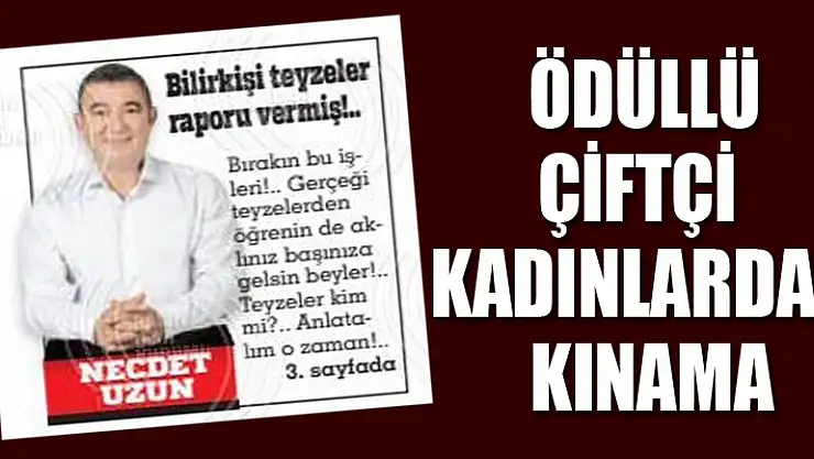 ÖDÜLLÜ ÇİFTÇİ KADINLARDAN KINAMA