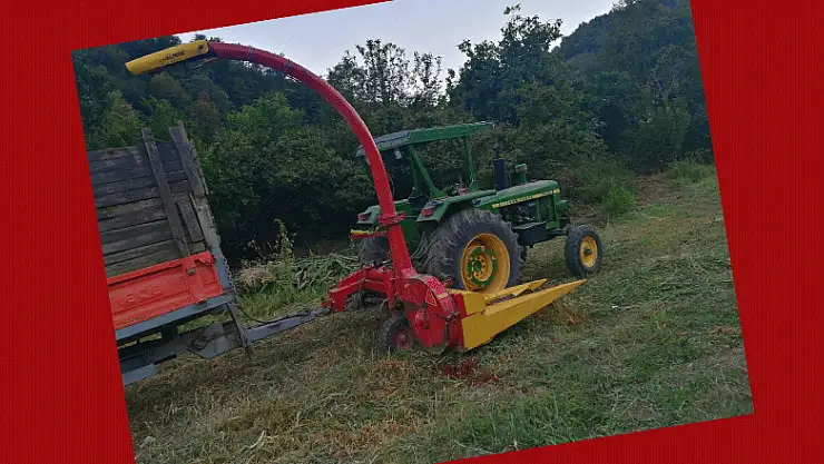 Silaj makinesi kolunu kopardı