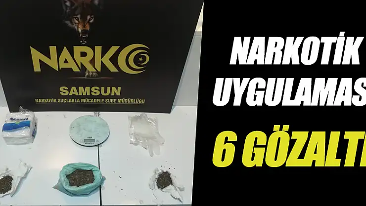 Samsun'da narkotik uygulaması: 6 gözaltı